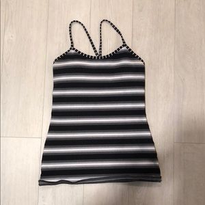 Black and white lululemon power y tank